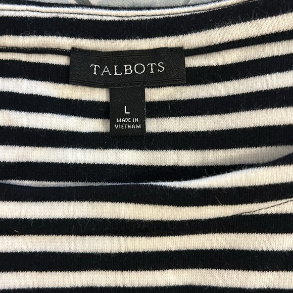 Talbots black and white striped tunic size L very thick material - Picture 2 of 6